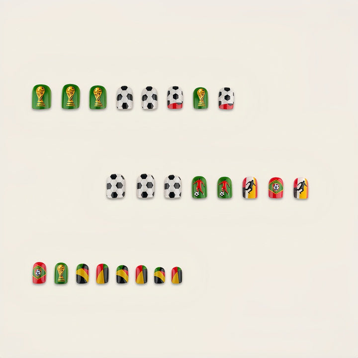 Creative Football Motif Fake Nails Stornfield