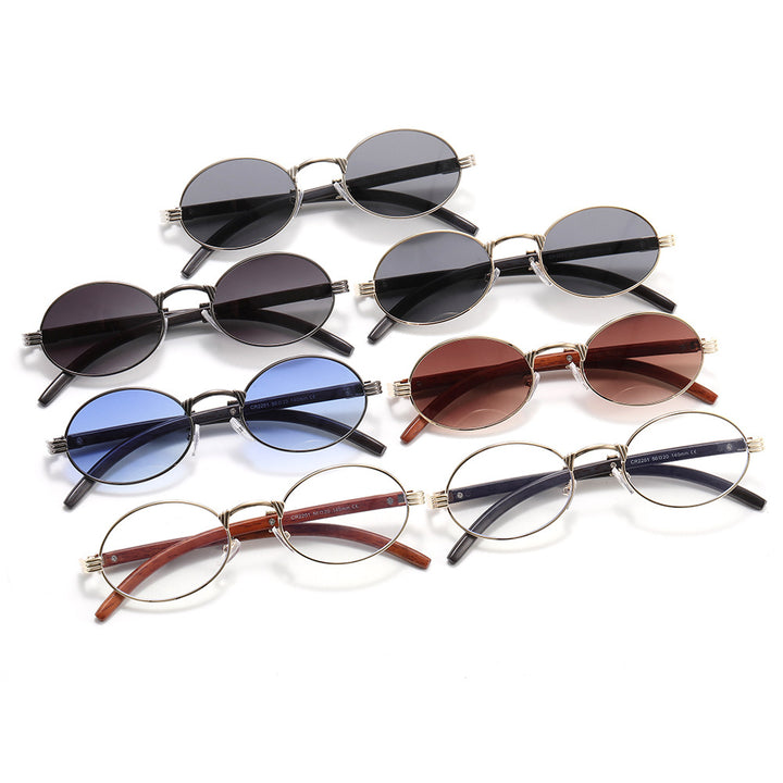 Women's round designer sunglasses with innovative metal frame Stornfield