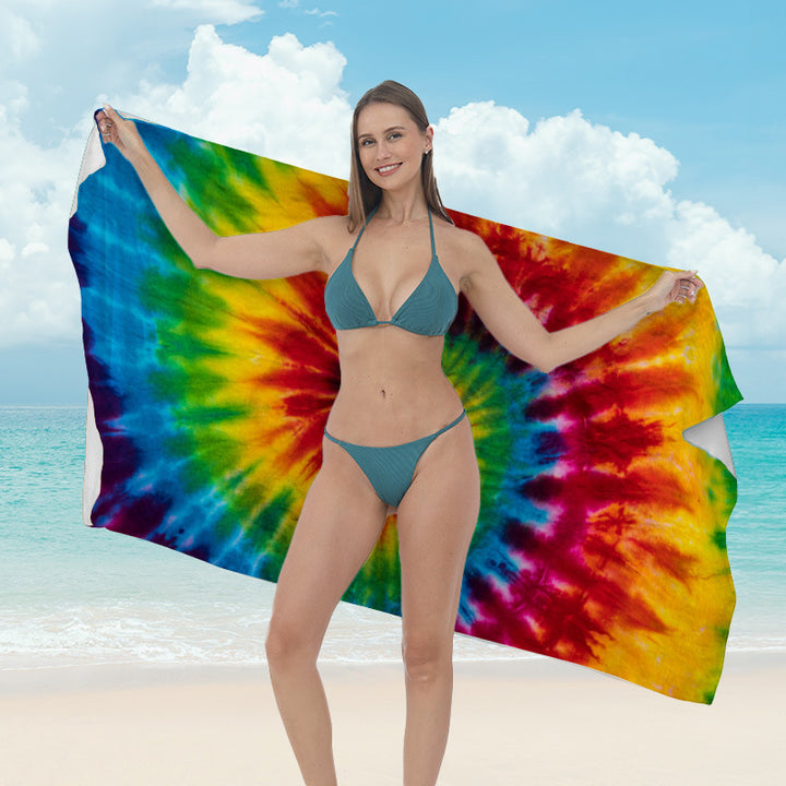 Beach towel with vibrant tropical plant motif Stornfield