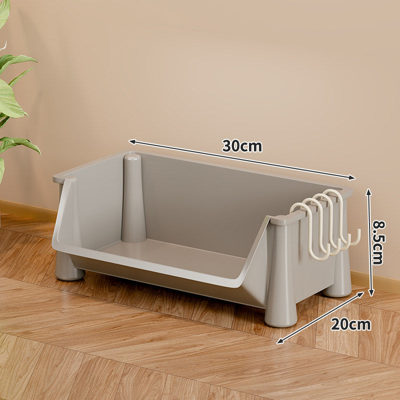 Compact Two-Tier Rolling Storage Cart with Detachable Hooks and Deep Lower Bin