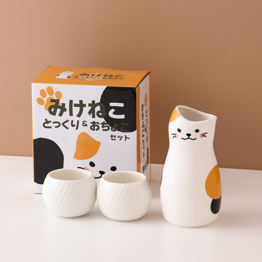 Japanese Ceramic Kitten Sake Sets | Stornfield