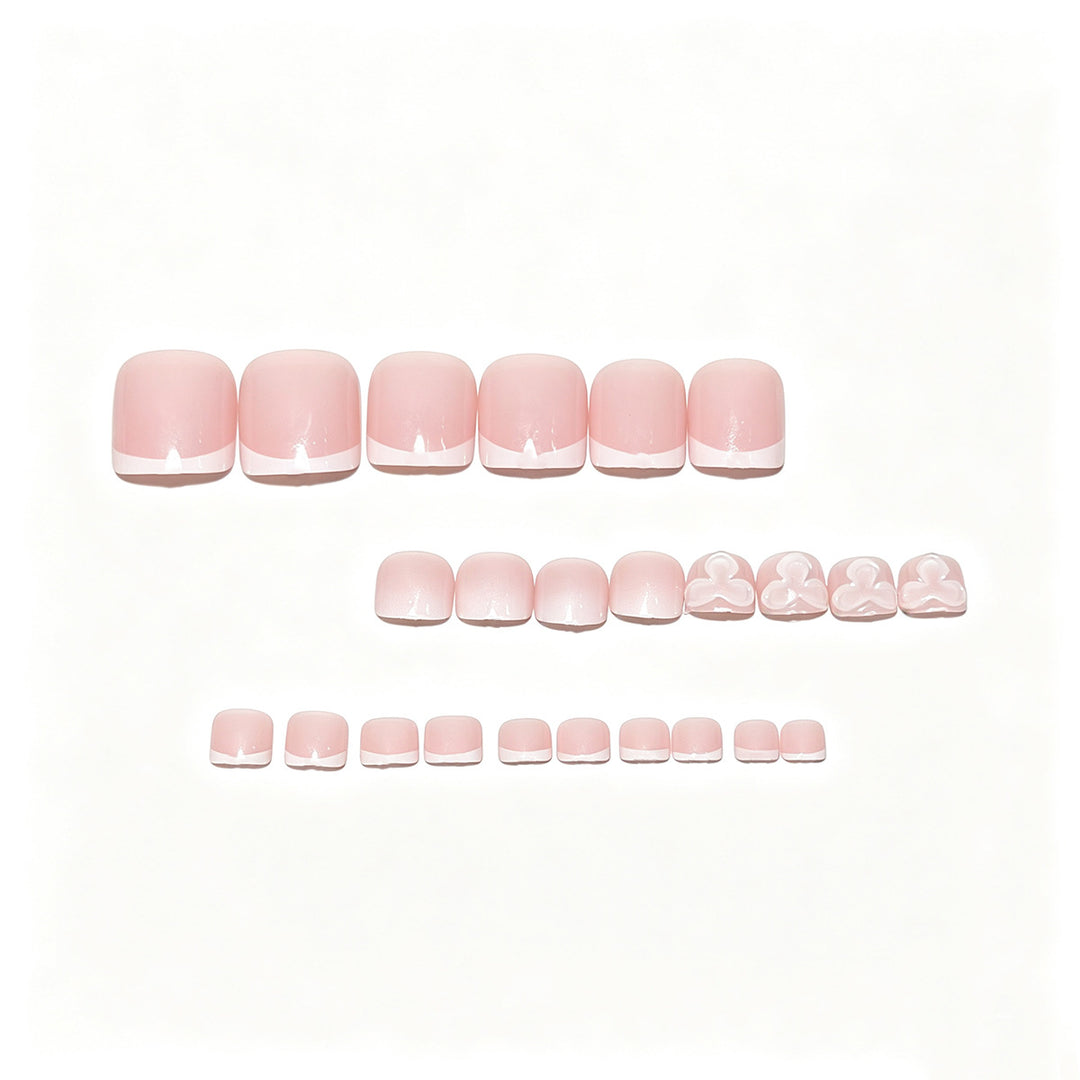 Decorative Press-On Nail Art Tips with Bow Design Stornfield