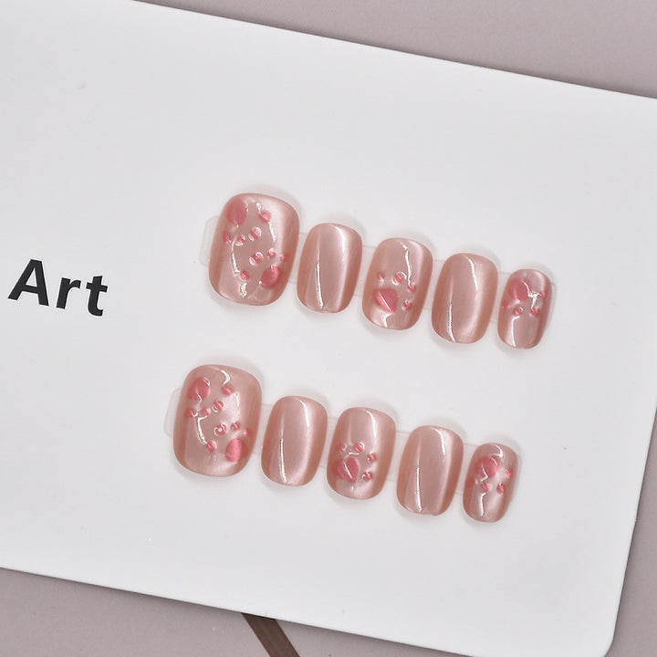 Glamorous Heart-Themed Press-On Nail Set Stornfield