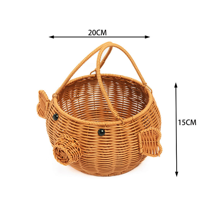 Decorative Animal-Shaped Woven Storage Basket Stornfield