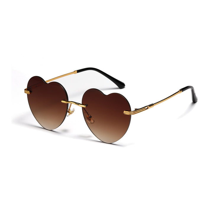 Ladies trendy heart sunglasses with mirrored lenses Stornfield