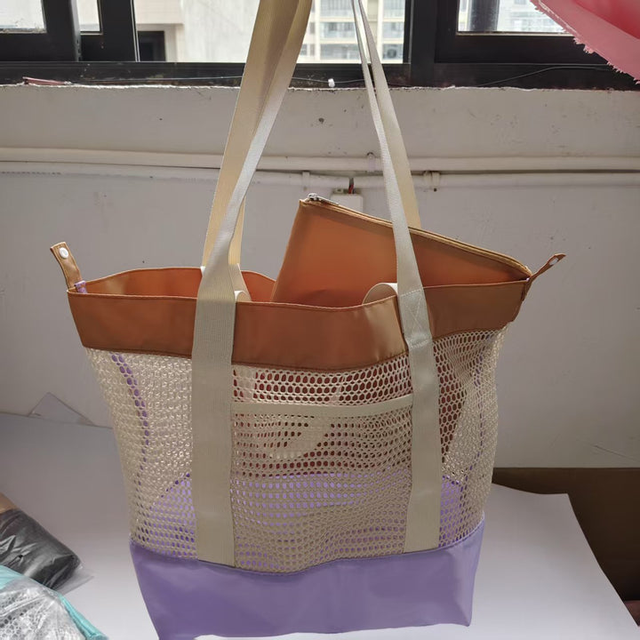 Airy Beach Bag with Large Storage and Mesh Design Stornfield