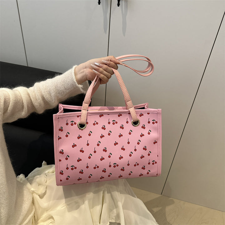 Playful Cherry Print Tote Bag Stornfield
