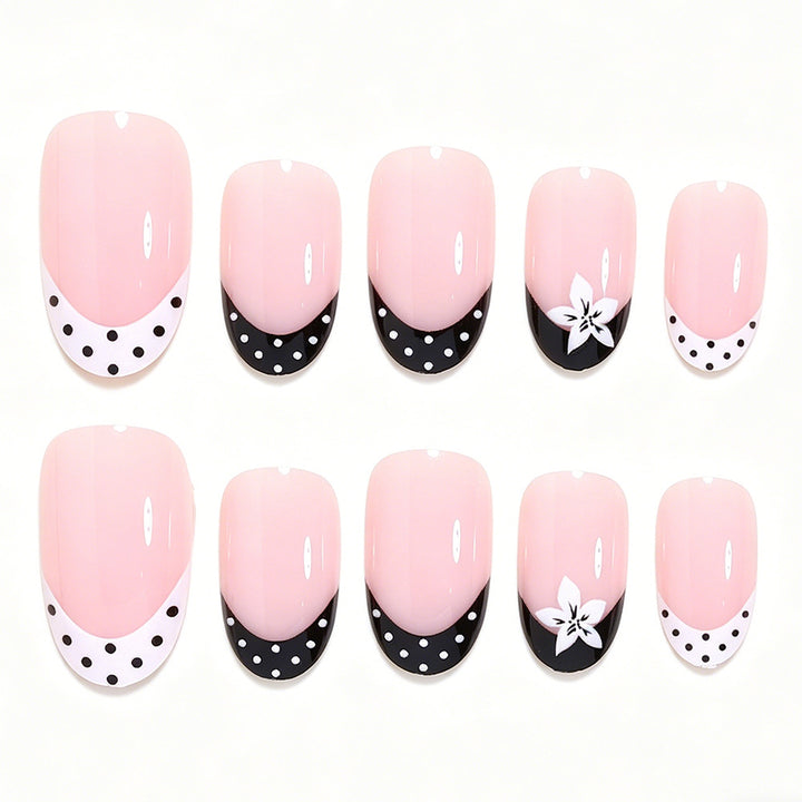 Decorative French Tip Press-On Nails Stornfield