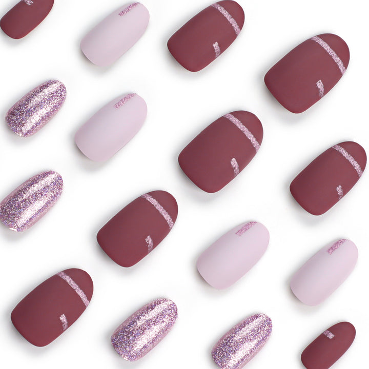 Elegant Nail Art with Glitter and Matte Effects Stornfield