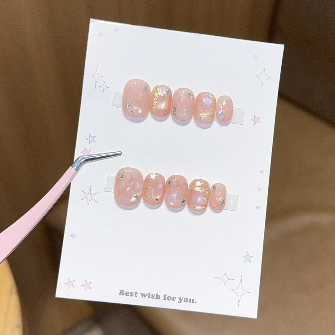 Glamorous artificial nail tips with star design Stornfield
