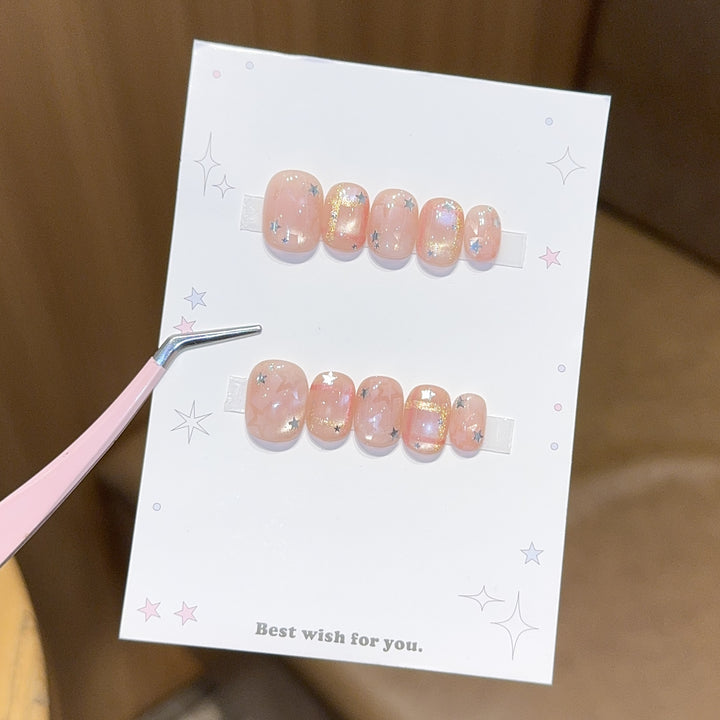 Glamorous artificial nail tips with star design Stornfield