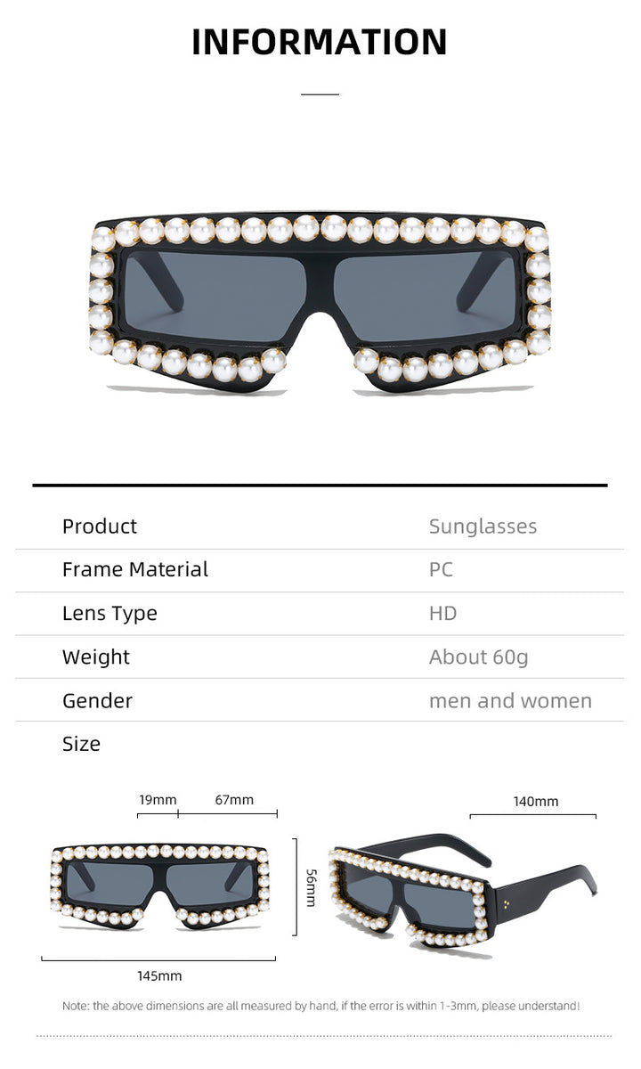 Women's fashionable sunglasses with pearl appliqués Stornfield