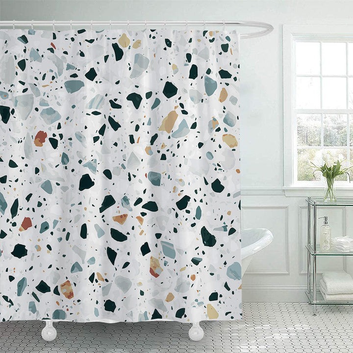 Stylish Terrazzo Print Shower Curtain Stornfield