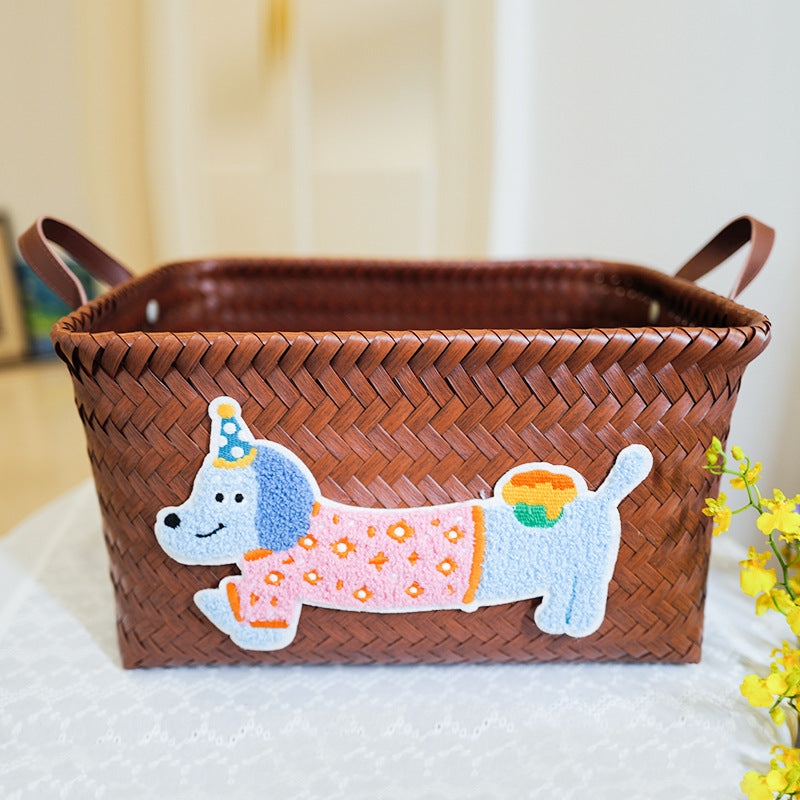Playful storage basket with animal pattern Stornfield