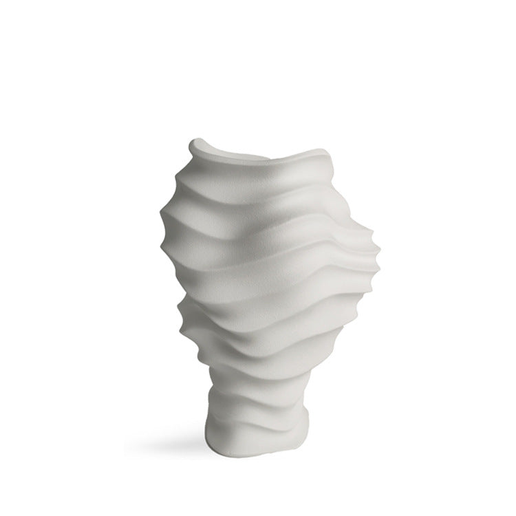 Elegant Contemporary Wave-Patterned Decorative Vase