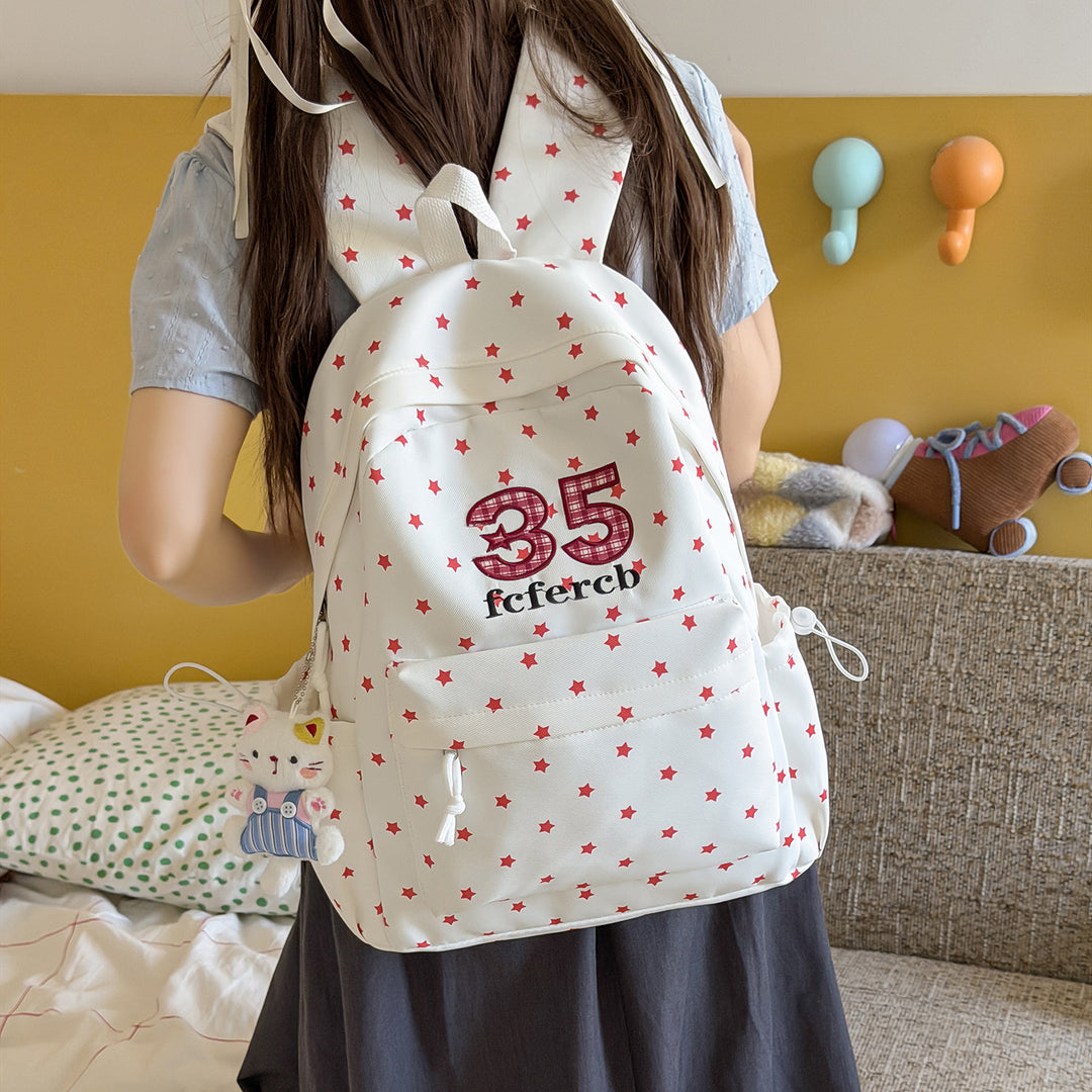 Playful Star-Patterned School Backpack Stornfield