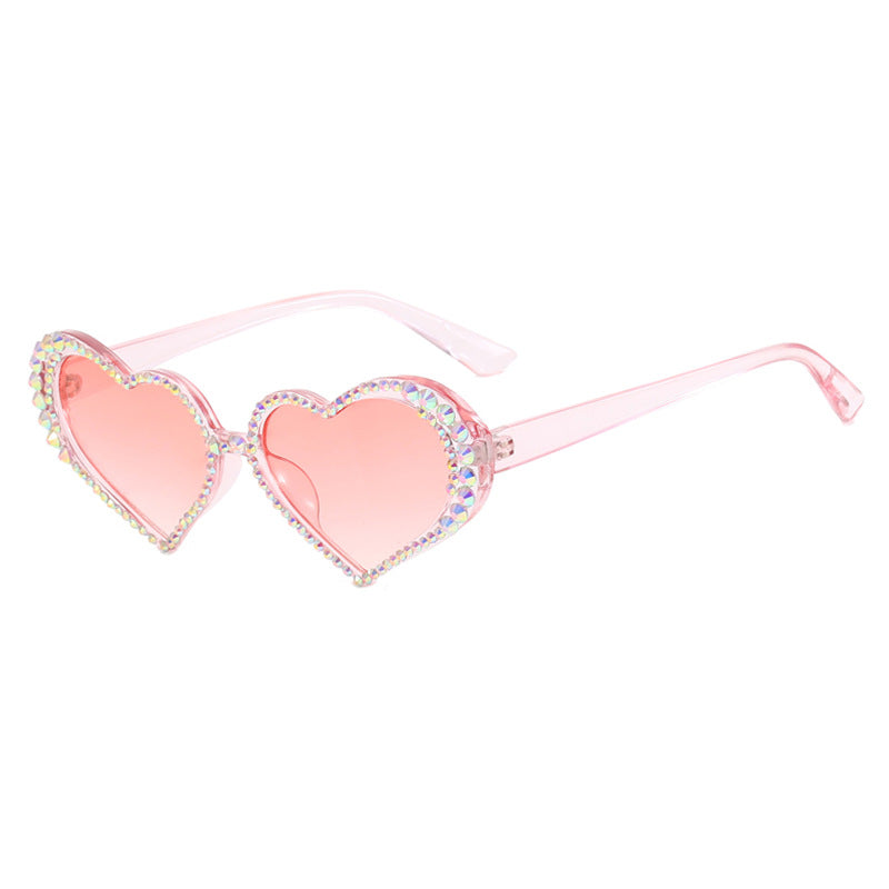 Women's Heart-Shaped Sunglasses with Rhinestone-Embellished Frame Stornfield