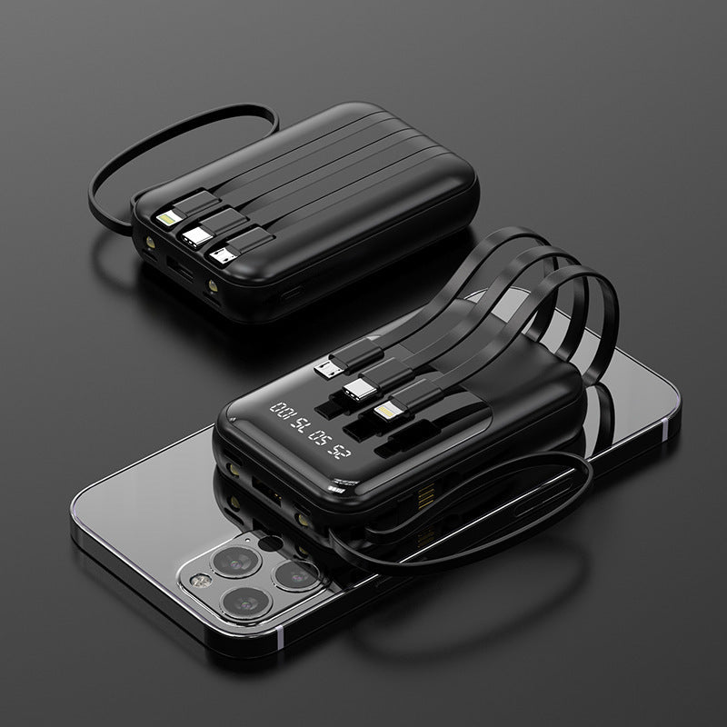 Portable power bank with integrated multifunctional cable system and digital display Stornfield
