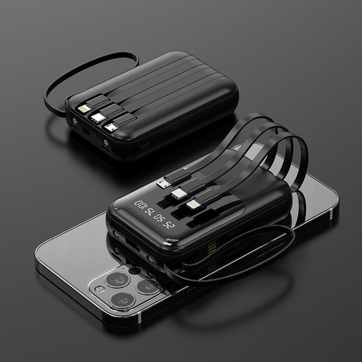 Portable power bank with integrated multifunctional cable system and digital display Stornfield