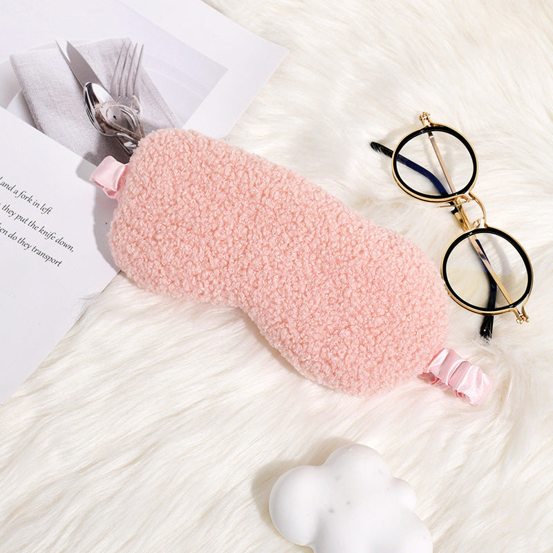 Women's cuddly thermo sleep mask made of teddy fleece with adjustable satin band Stornfield