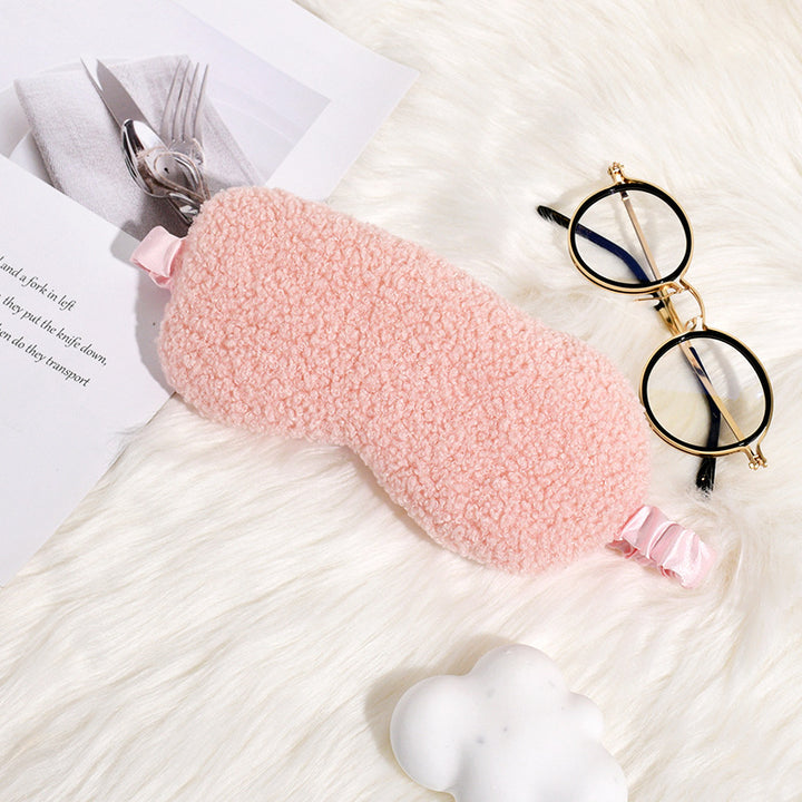 Women's cuddly thermo sleep mask made of teddy fleece with adjustable satin band Stornfield
