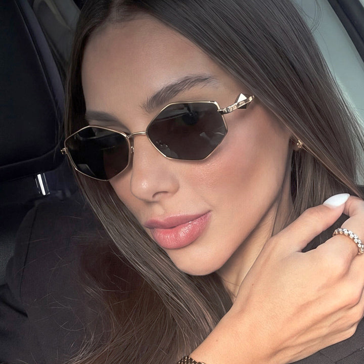 Women's geometric sunglasses with protective UV filter and high-end metal frame Stornfield