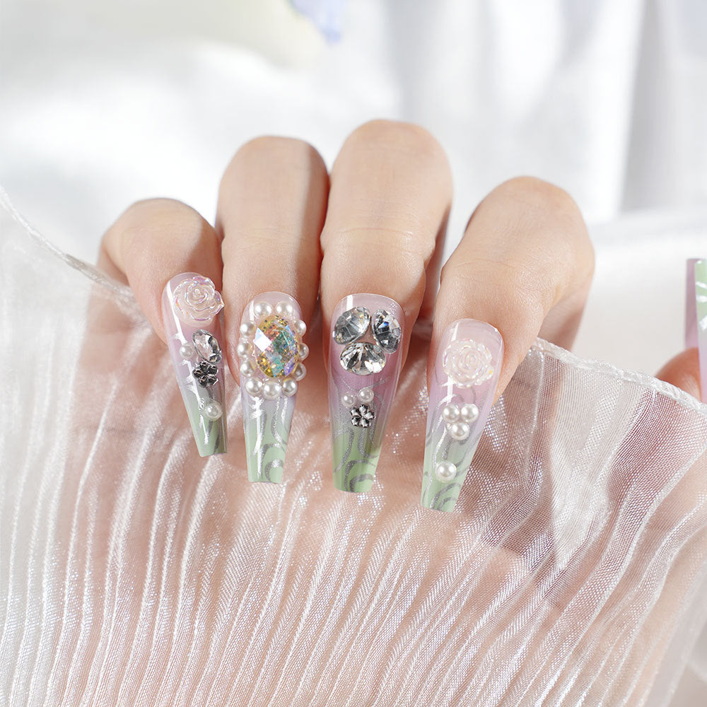 Premium Decorative Press-On Nail Art Set Stornfield