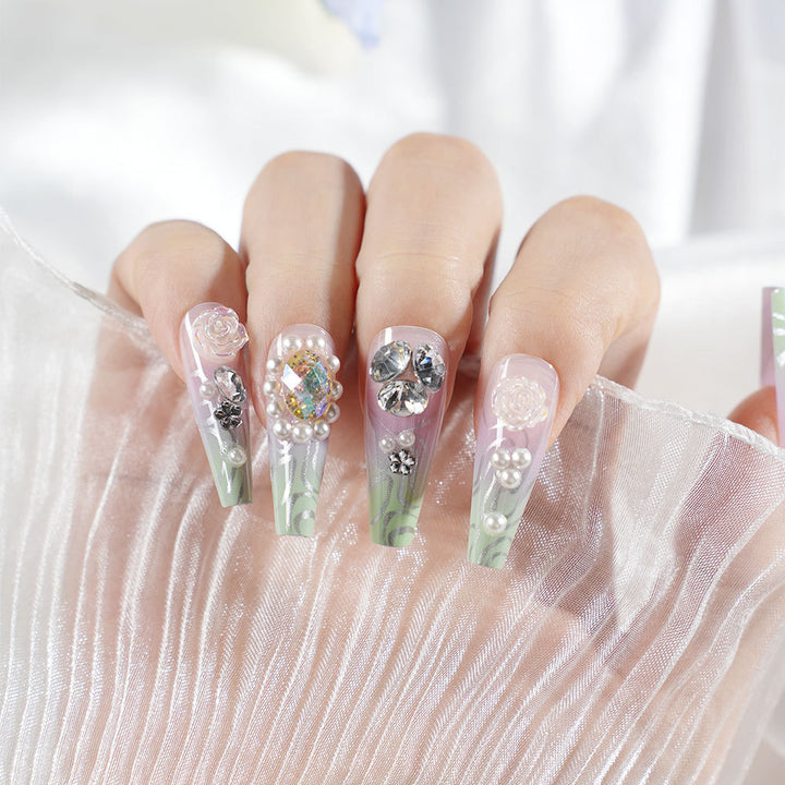 Premium Decorative Press-On Nail Art Set Stornfield