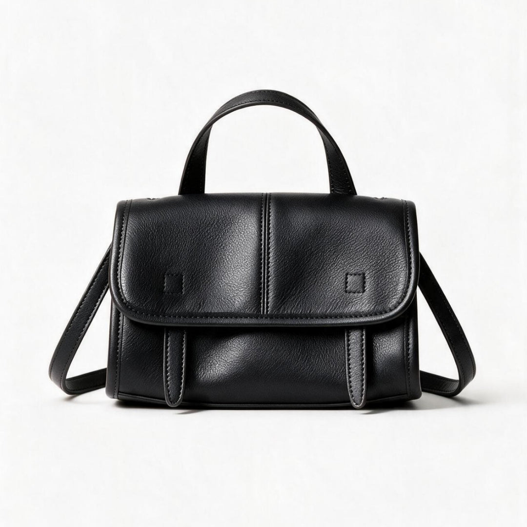 Structured Pebbled Top-Handle Flap Satchel Crossbody