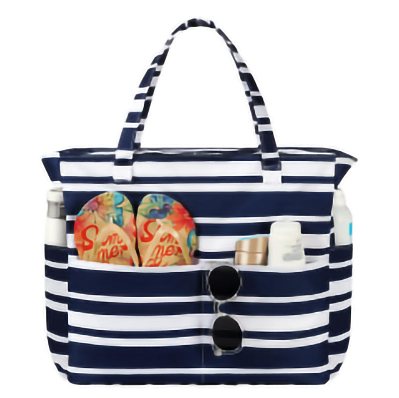 Spacious and Stylish Shopping Bag with Striped Pattern Stornfield