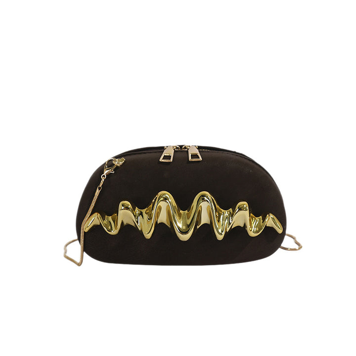 Artistic Wavy Detail Clutch Bag