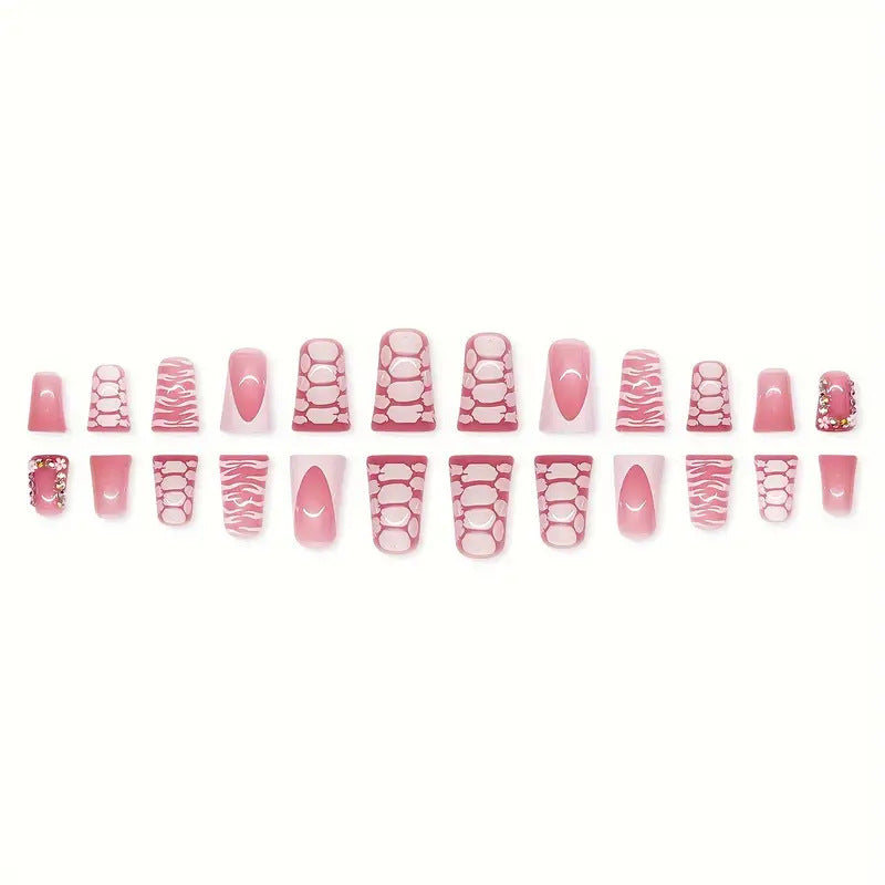 Artistic Glossy Press-On Nail Extensions Stornfield