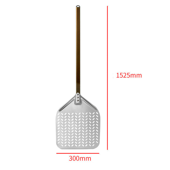 perforated aluminum pizza peel with long ergonomic reinforced handle Stornfield