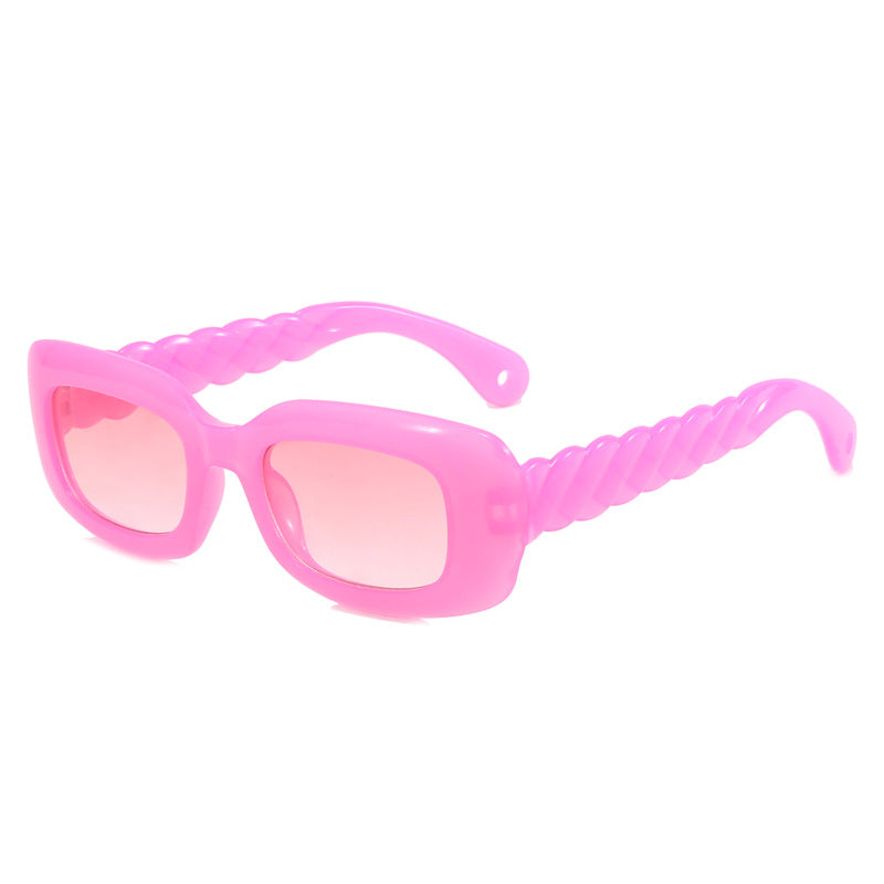 Women's fashionable square sunglasses with unique twisted temple design Stornfield