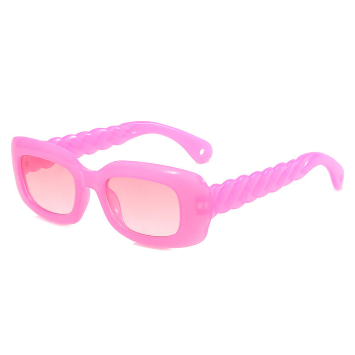 Women's fashionable square sunglasses with unique twisted temple design Stornfield