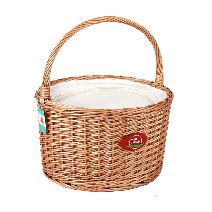 Ladies picnic basket made of high-quality natural material with sturdy wooden lid Stornfield