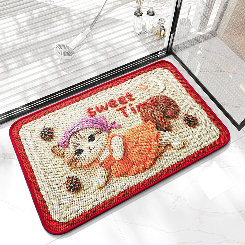 Cute Bunny-Themed Welcome Mat