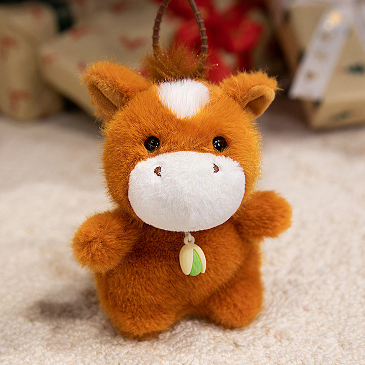 Plush Dog Bag Charm Keychain with Soft Faux-Fur Body & Loop Strap Stornfield