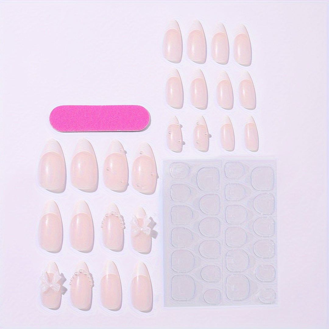 Artificial nail set with elegant decorative elements Stornfield