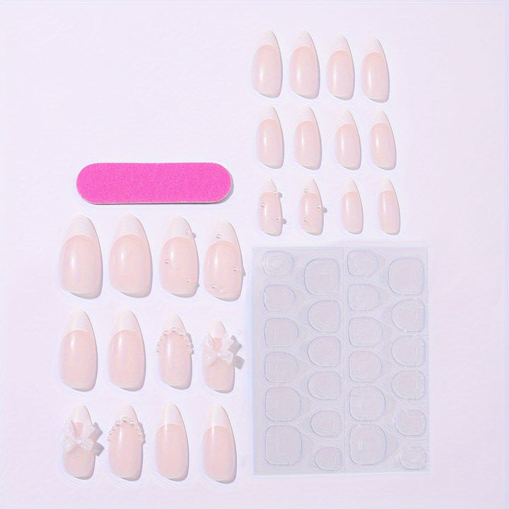 Artificial nail set with elegant decorative elements Stornfield