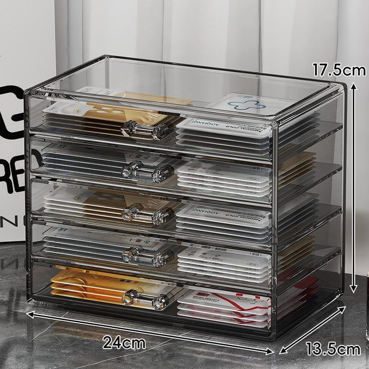 Transparent Acrylic Multi-Drawer Countertop Organizer for Face Masks and Small Accessories