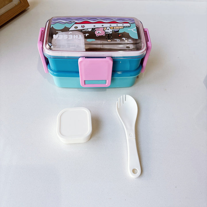 Space-Themed Multi-Compartment Bento Lunch Box