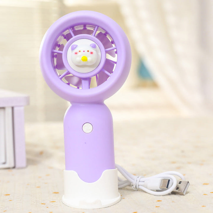 Women's Portable Handheld Fan with Cute Bear Design Stornfield