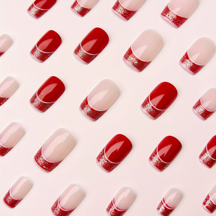 Artificial nails in elegant glitter French design Stornfield