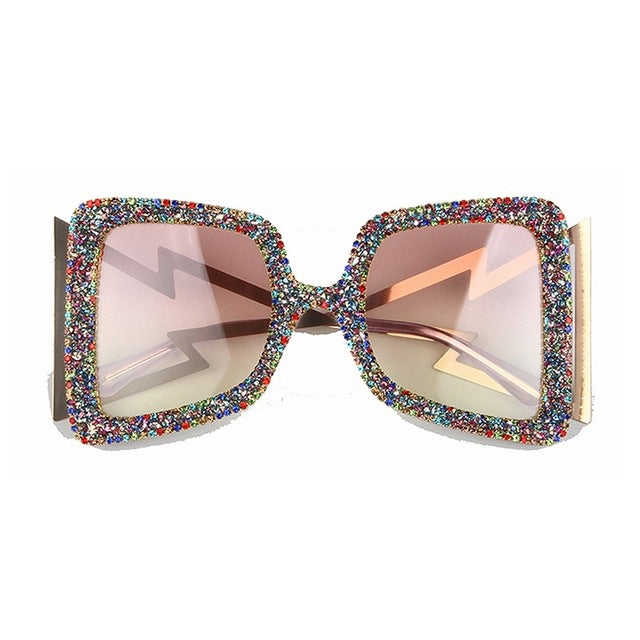Women's oversized sunglasses with glittering crystal frame Stornfield