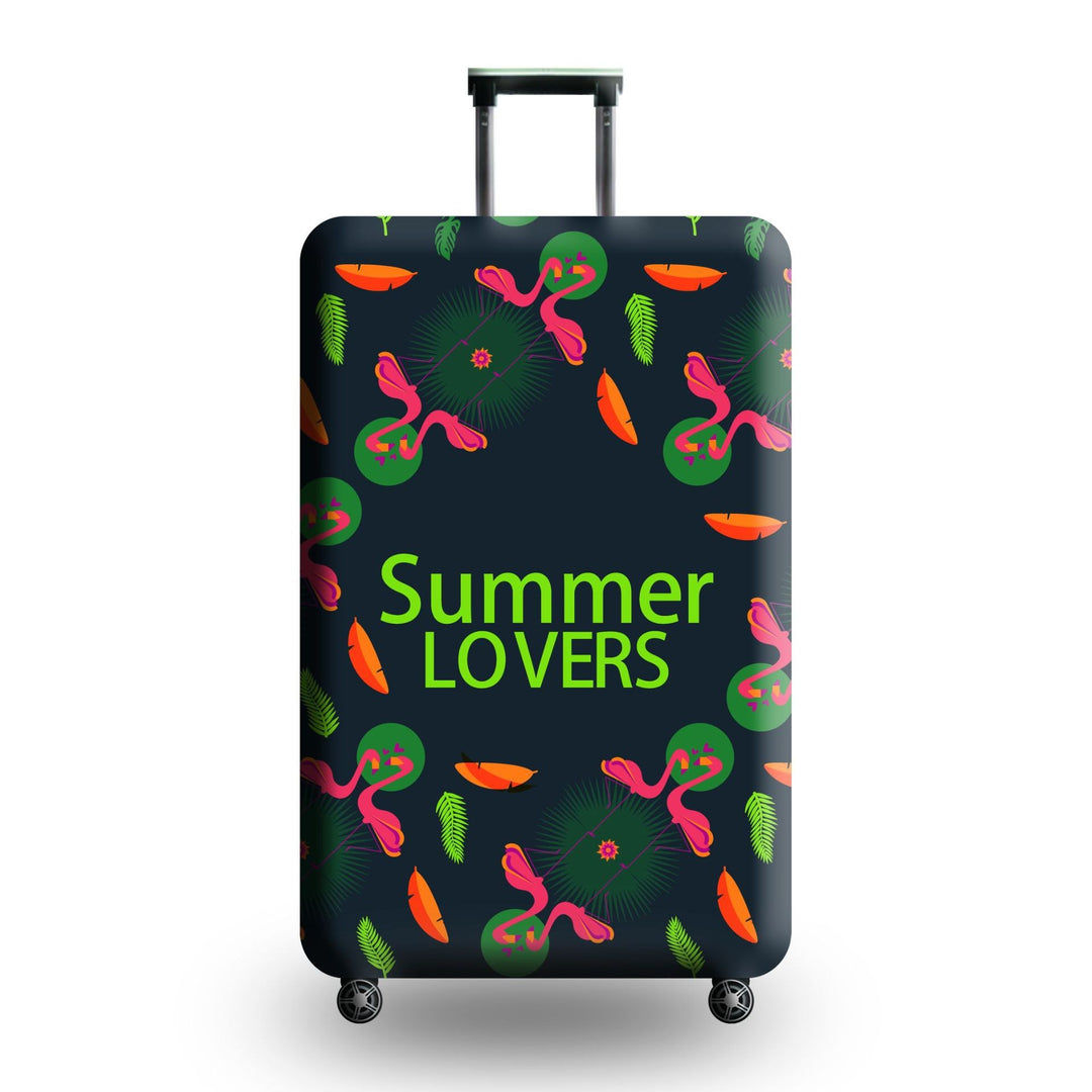 Unisex hard-shell luggage with artistic flamingo motif Stornfield