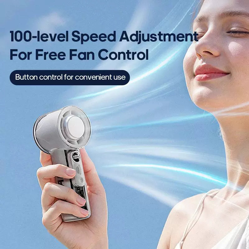 Unisex One Size Handheld Rechargeable Mini Cooling Fan with Adjustable High-Speed Airflow and LED Digital Display Stornfield