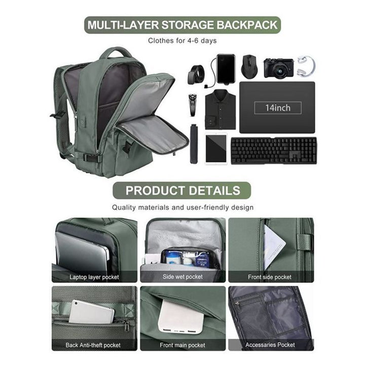 Versatile Travel Backpack with Organizational Compartments Stornfield