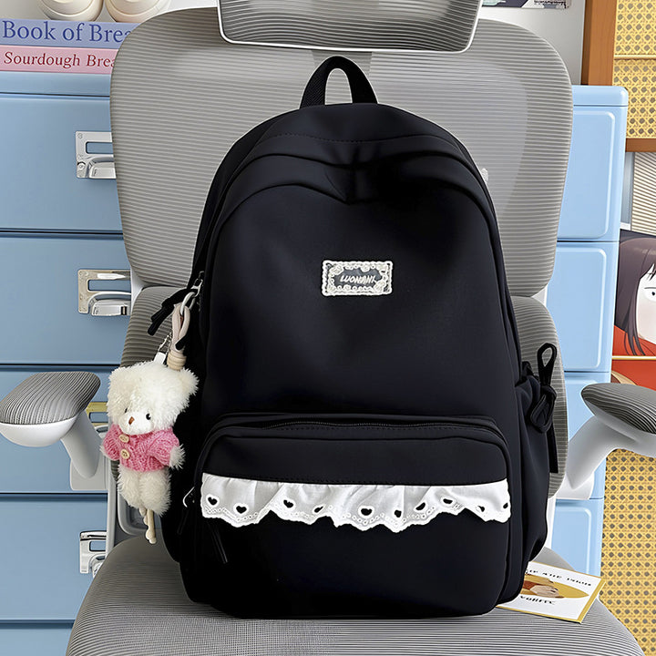 Decorative Lace-Trimmed School Backpack Stornfield