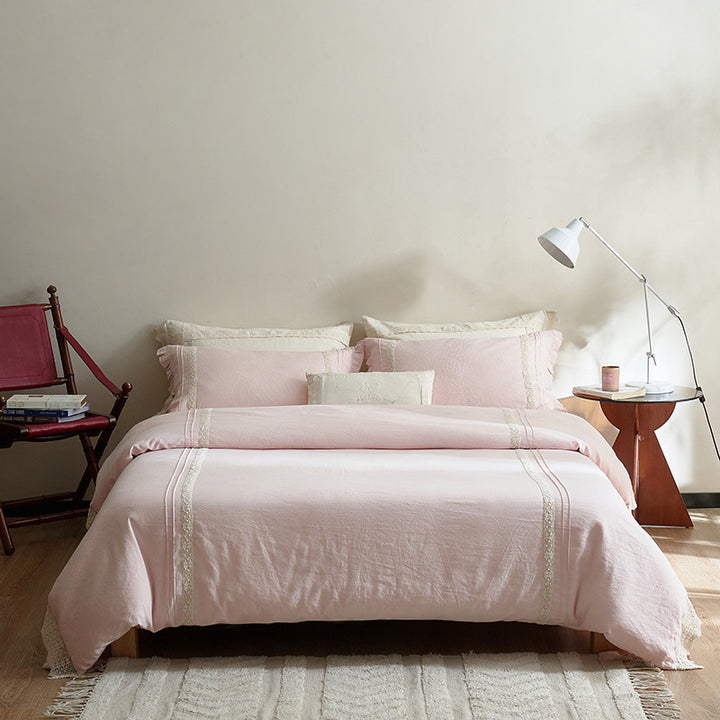Luxury Embroidered Linen Duvet Cover Set